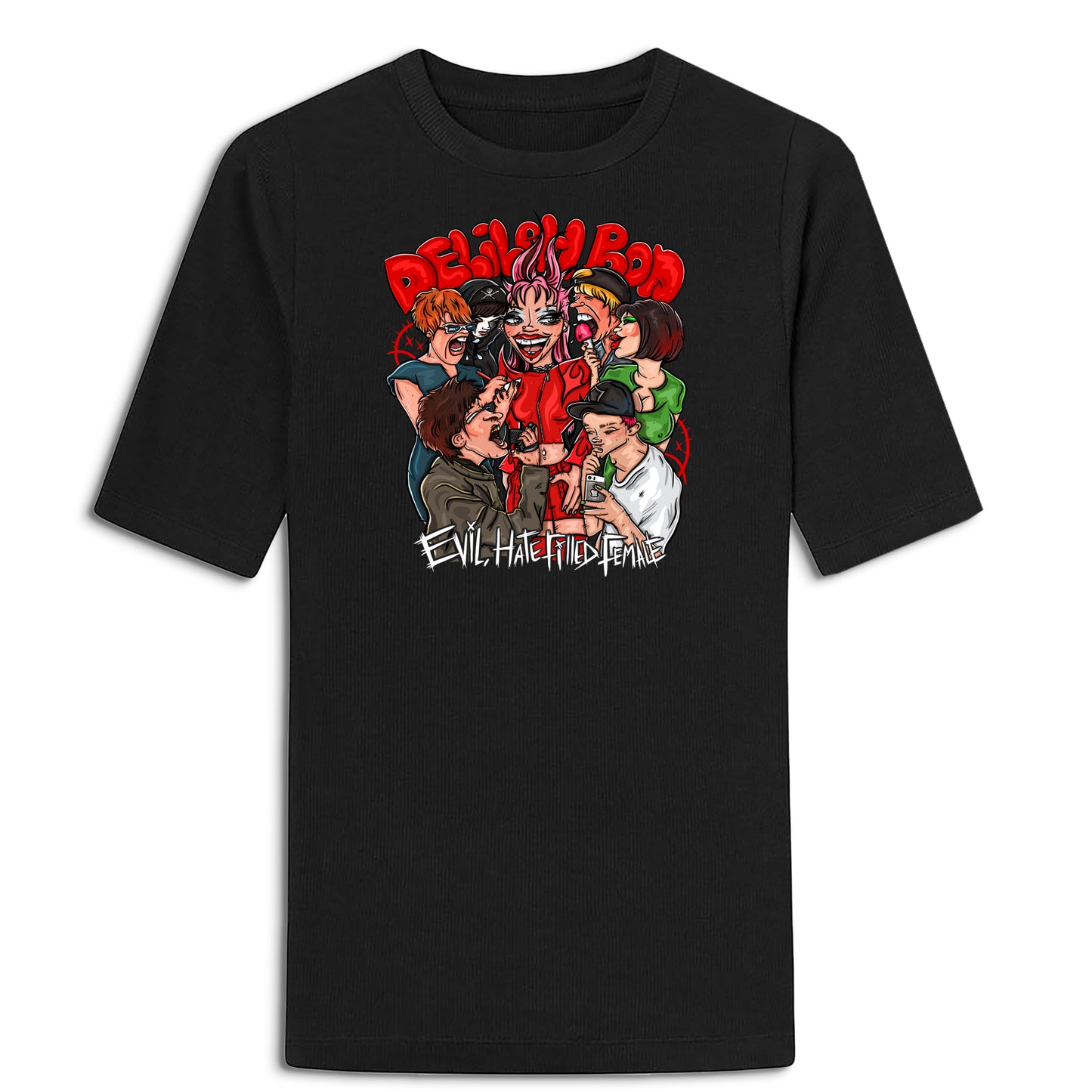 'Evil, Hate Filled Female' Cartoon Album Tour Tshirt - LAST CHANCE!
