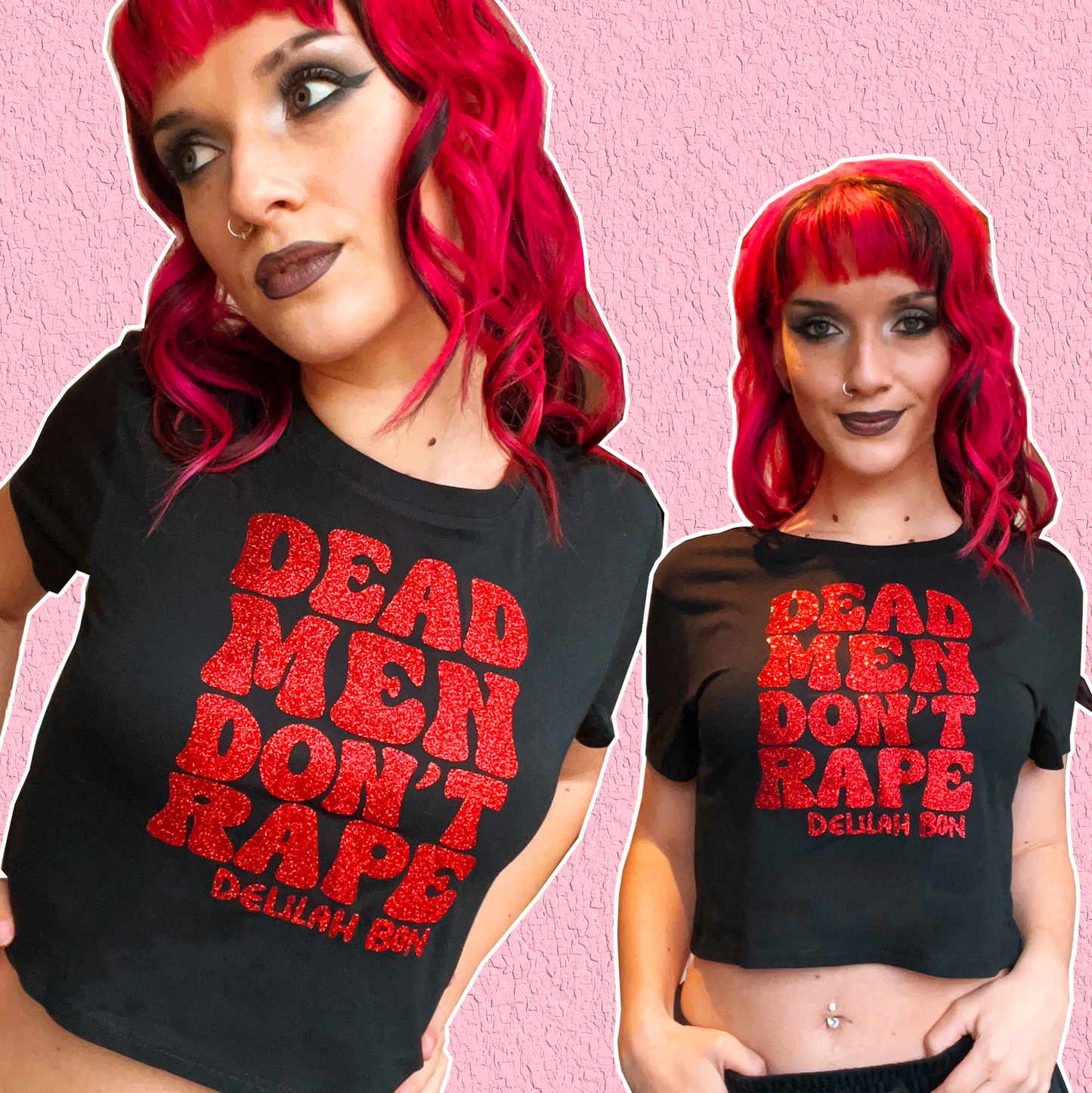 'Dead Men Don't Rape' Glitter Crop