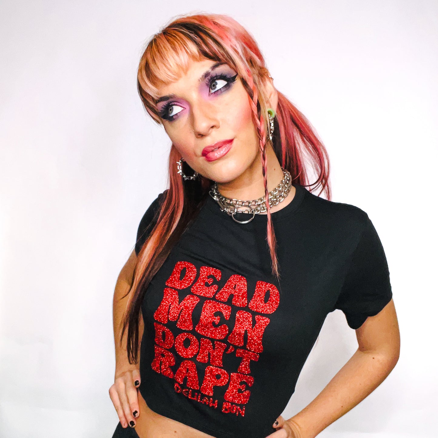 'Dead Men Don't Rape' Glitter Crop