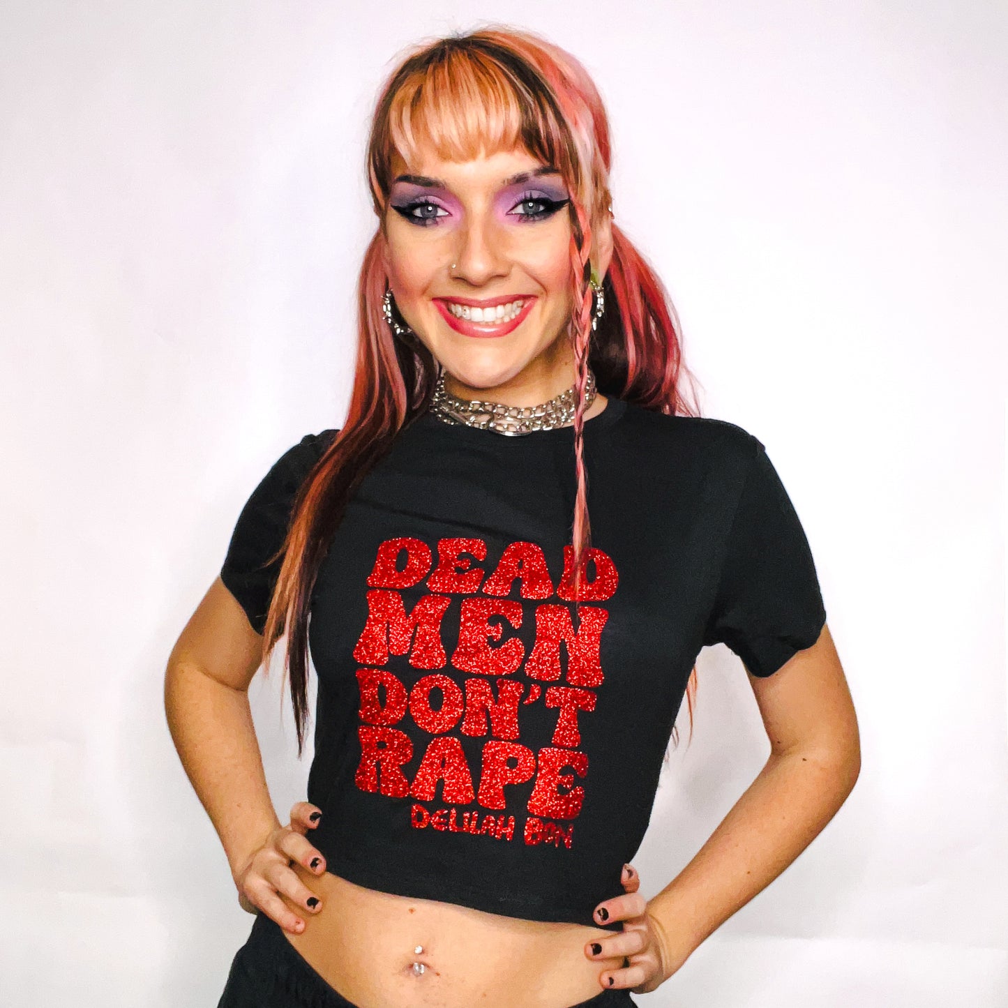 'Dead Men Don't Rape' Glitter Crop