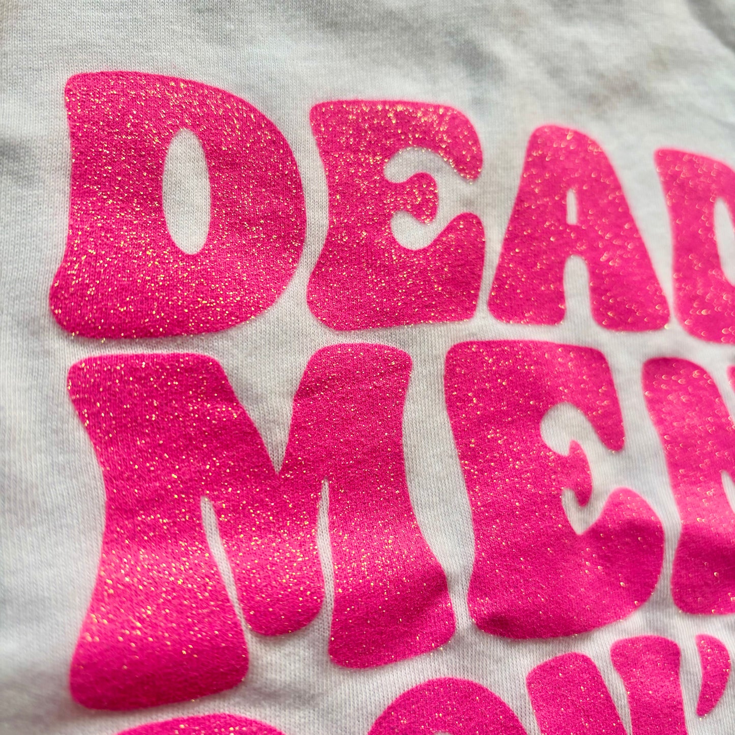 'Dead Men Don't Rape' Glitter Crop - White & Neon Pink (Copy)