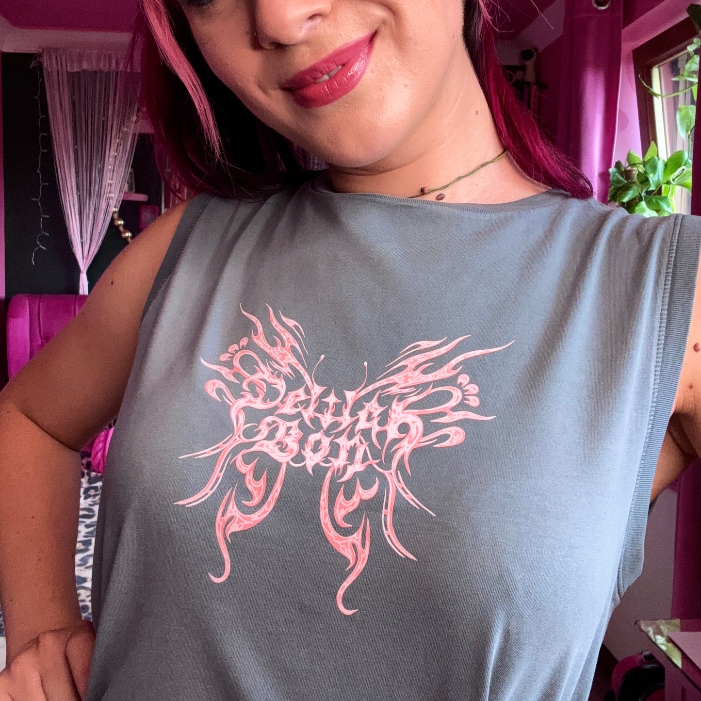 'Butterfly Logo' Faded Grey Tank Top *NEW*