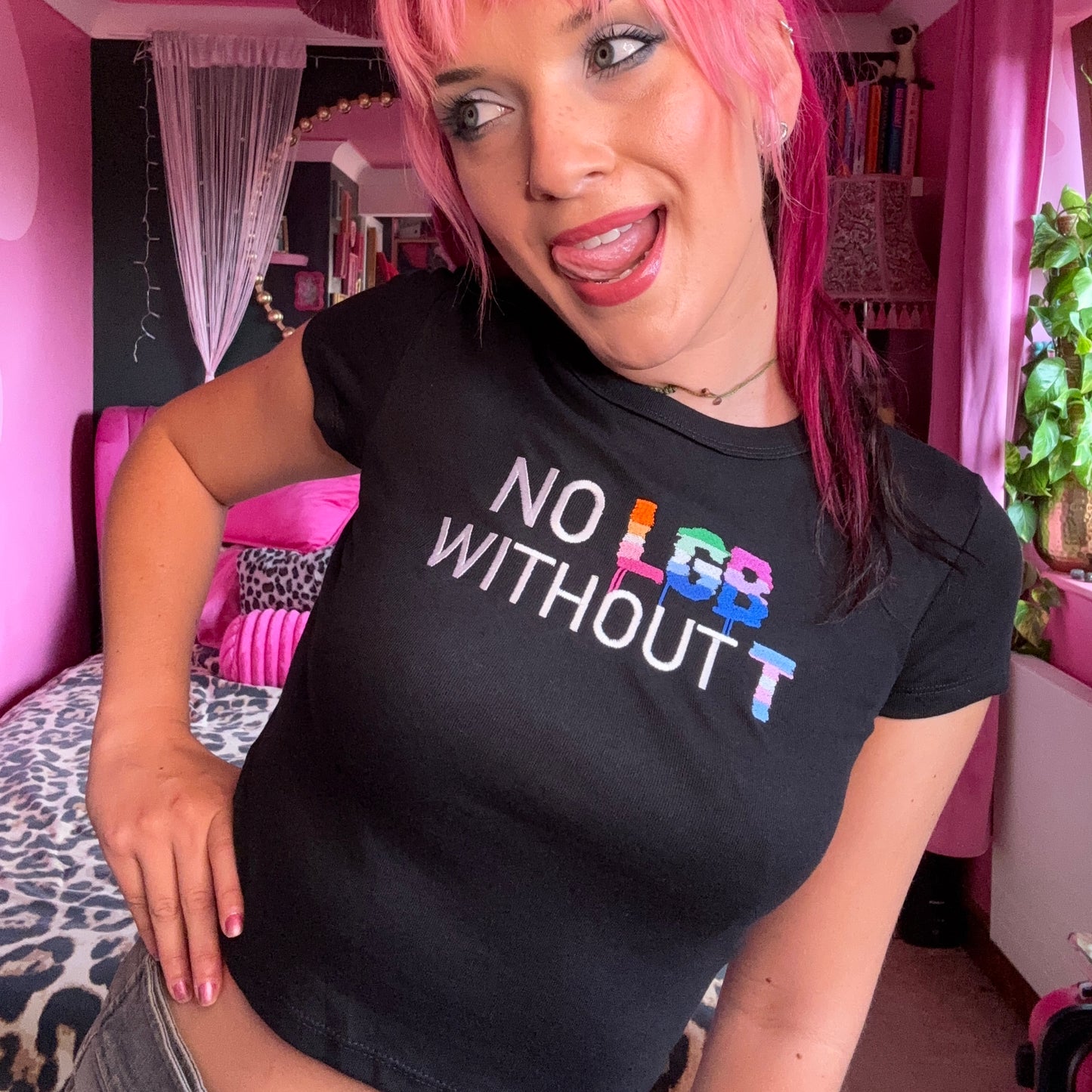 'NO LGB WITHOUT T' π³οΈβπ Embroidery Crop *NEW*