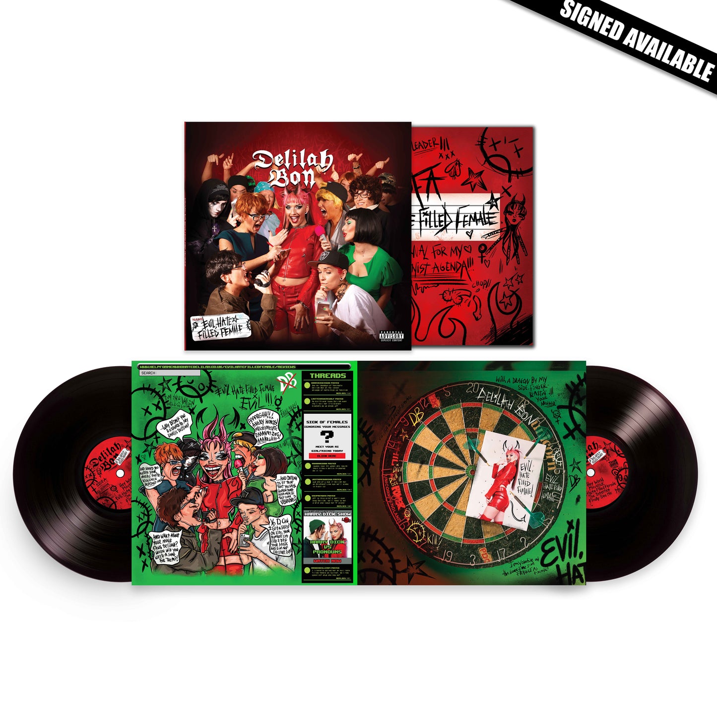 Evil, Hate Filled Female Heavy weight Black Double Gatefold Vinyl