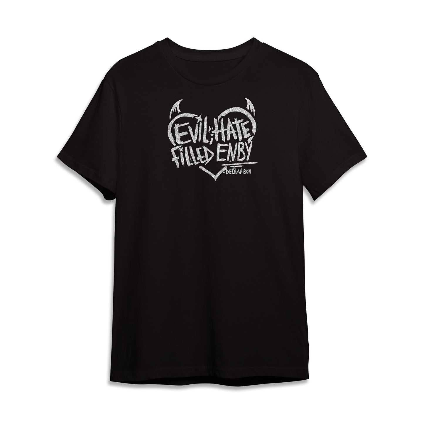 'Evil, Hate Filled Enby' Silver Glitter Heart Unisex / Now Small & Medium only