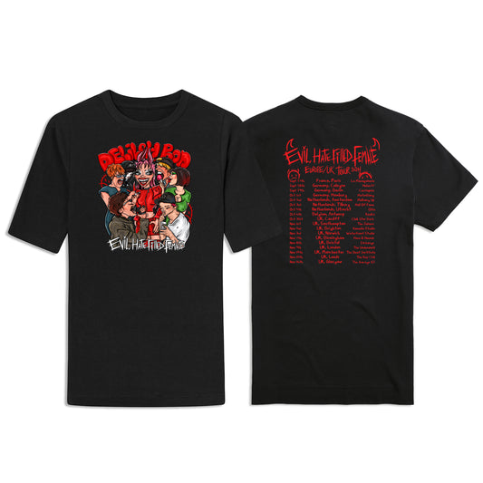 'Evil, Hate Filled Female' Cartoon Album Tour T-Shirt - Pre-Order ONLY