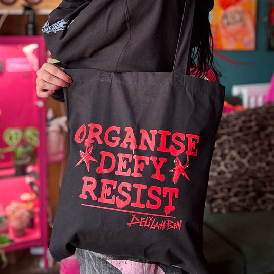 'Organise, Defy, Resist' Cotton Tote Bag