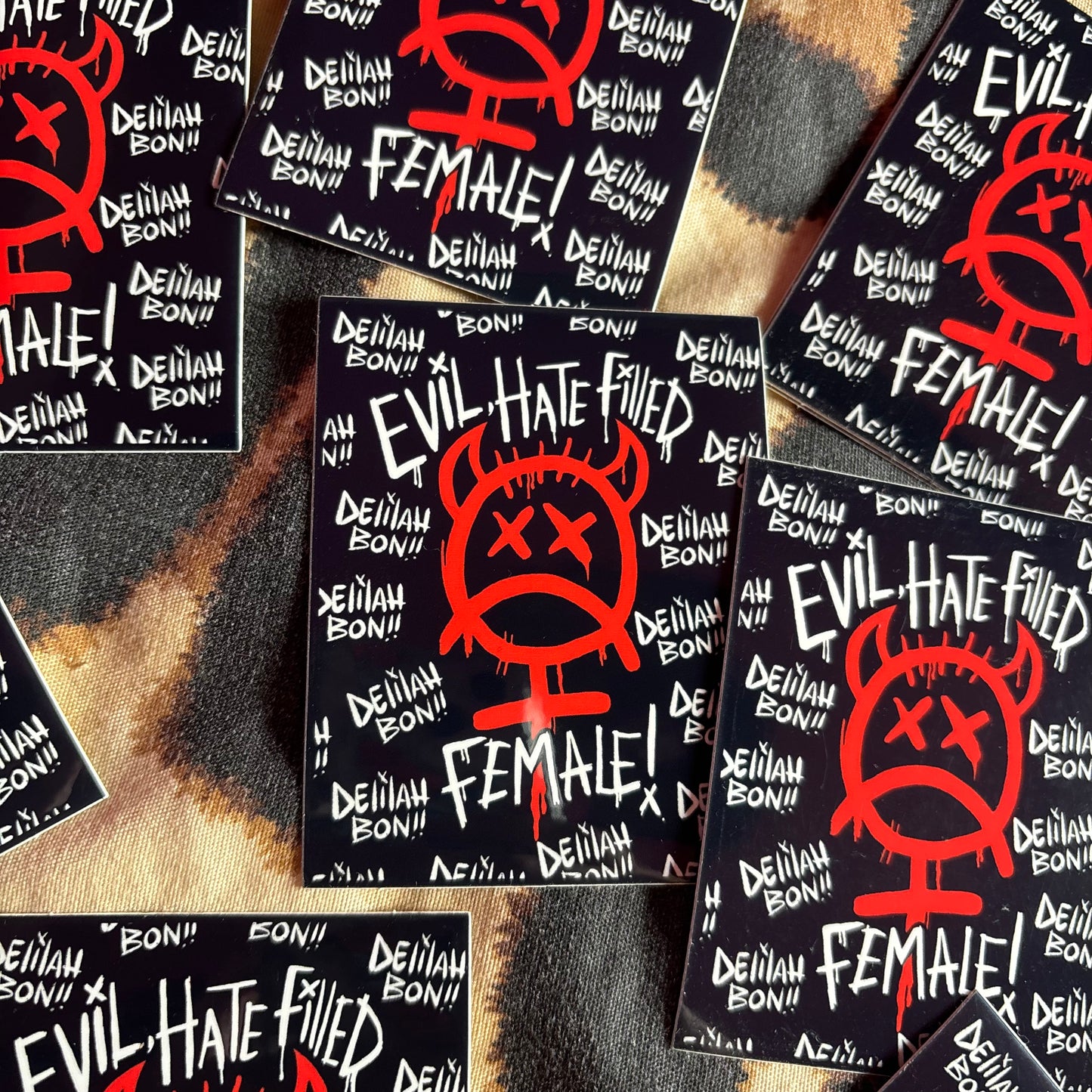 Delilah 'Evil, Hate Filled Female' Stickers *RESTOCK*