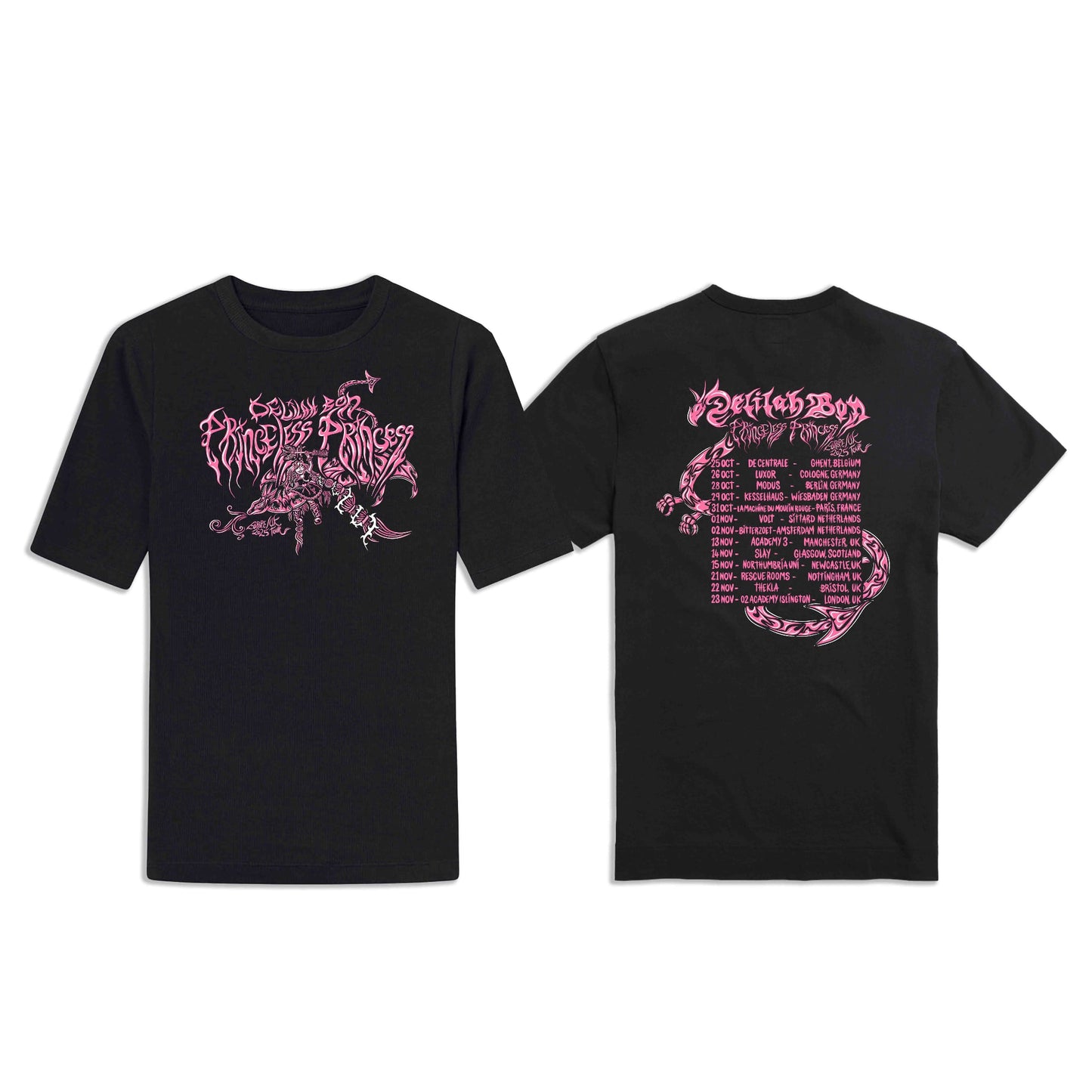 PRINCELESS PRINCESS TOUR DATES T-SHIRT 2025