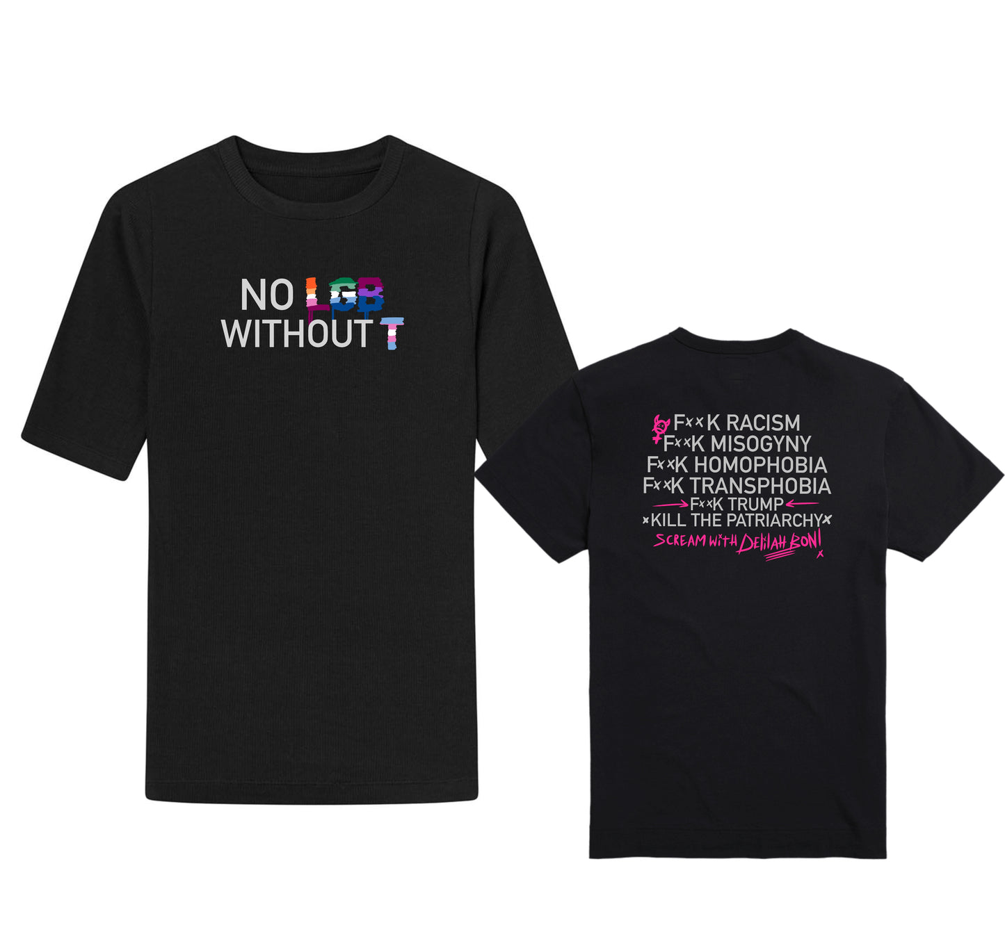 'NO LGB WITHOUT T' 🏳️‍🌈 Embroidery Crop Unisex (Pre-Order)
