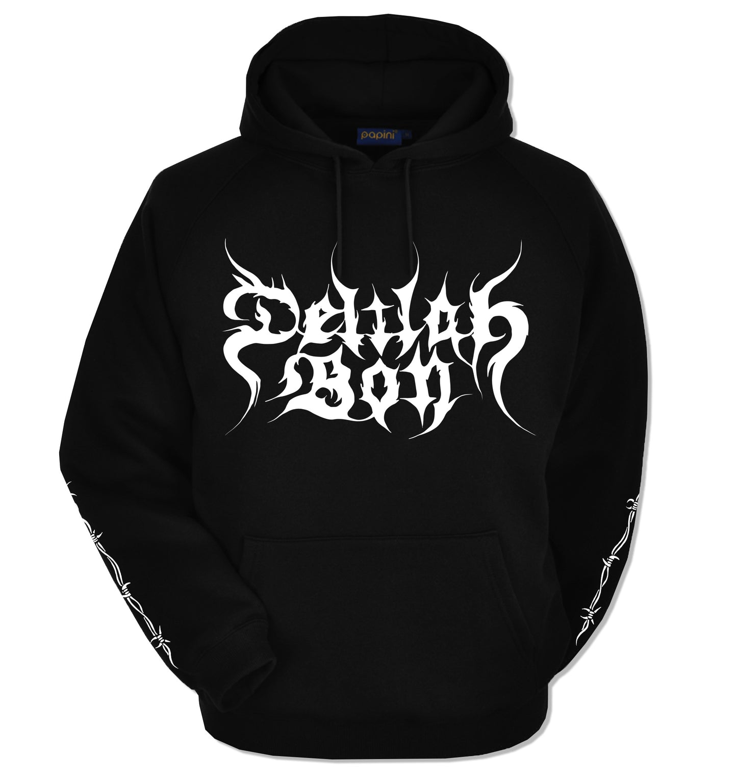 Barbed Sleeve Metal Logo Pullover Hoodie – Delilah Bon
