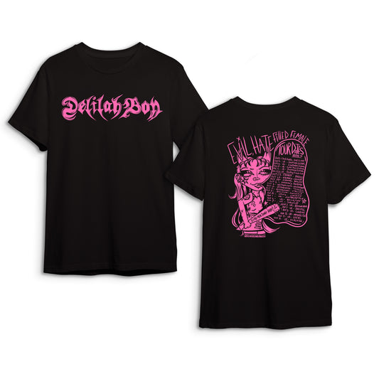 'Evil, Hate Filled Female' Pink Logo Tour T-Shirt