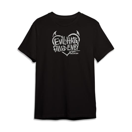 'Evil, Hate Filled Enby' Silver Glitter Heart Unisex Limited Run