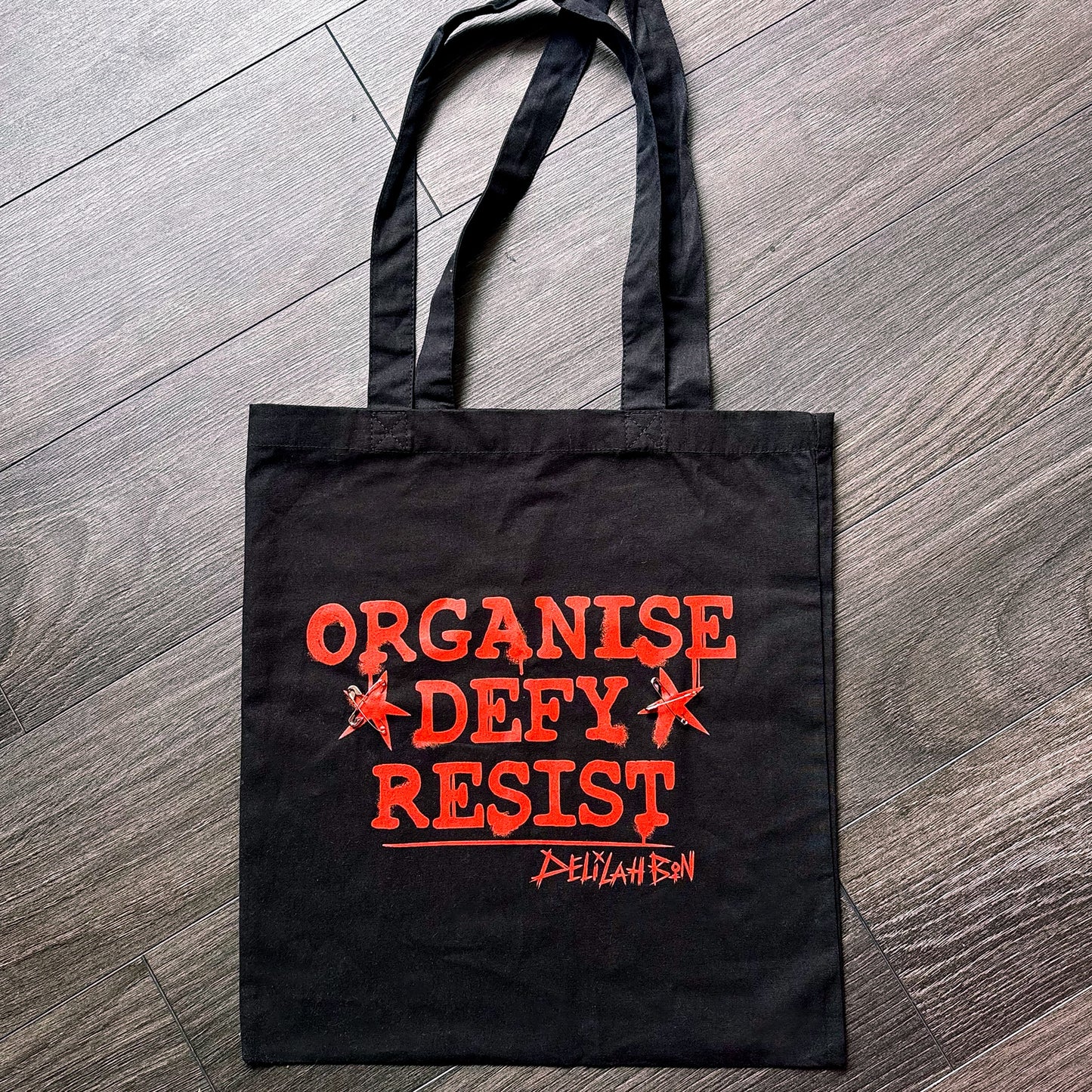 'Organise, Defy, Resist' Cotton Tote Bag